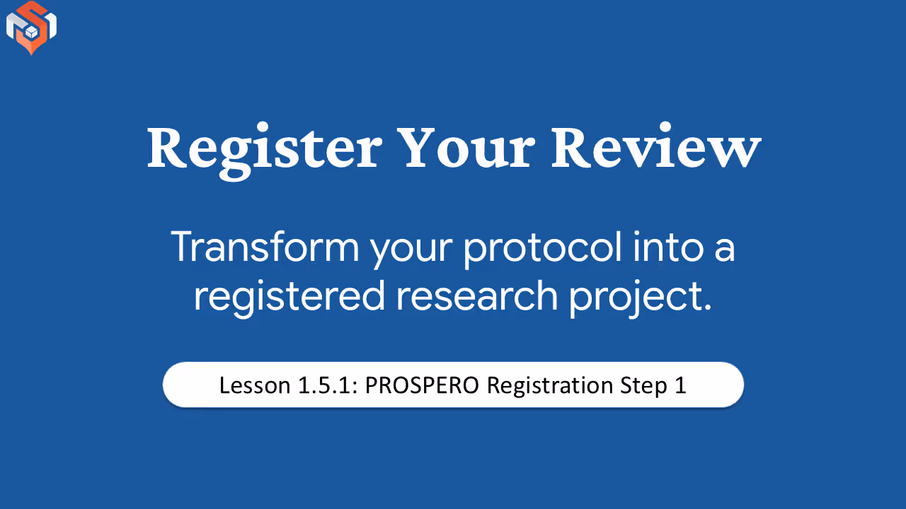 Title graphic for Lesson 1.5.1 showing Register Your Review.