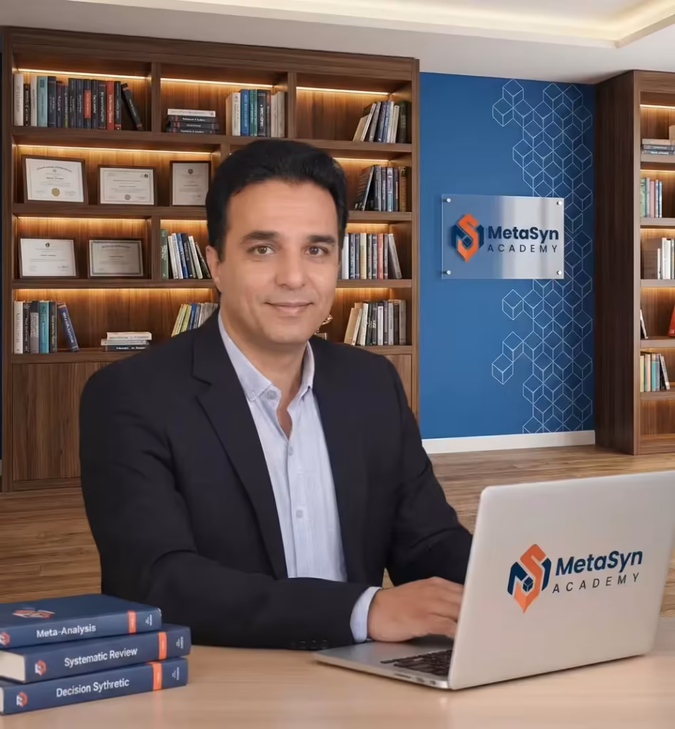 Dr. Esmaeel Saeedy Robat, founder of MetaSyn Academy, a published meta‑analyst.